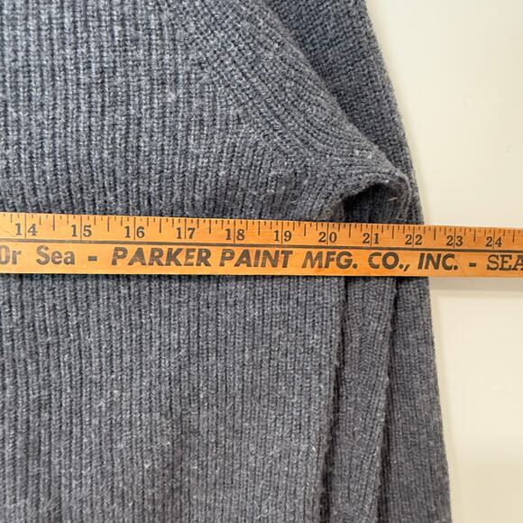 White + Warren Sustainable Cotton Wool Blend Sweater Turtleneck Grey Small - Picture 6 of 7